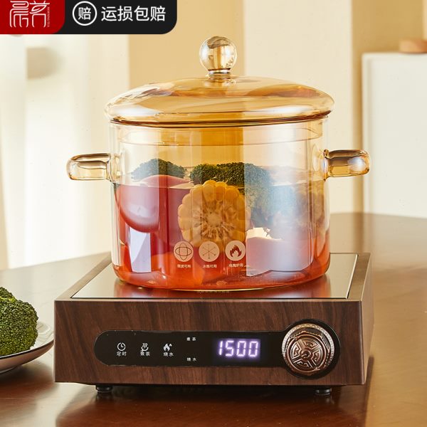 耐高温泡面火透明炖锅汤家用高煮锅电陶炉燃气硼硅锅煲明专用玻璃