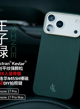 LLC适用苹果iPhone17ProMax王子绿凯夫拉手机壳全包Magsafe磁吸超薄裸机手感相机按键保护套