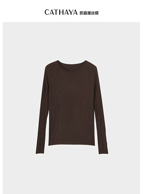 CATHAYA/凯喜雅纹理圆领针织衫优雅百搭时尚BCK2FEJM762