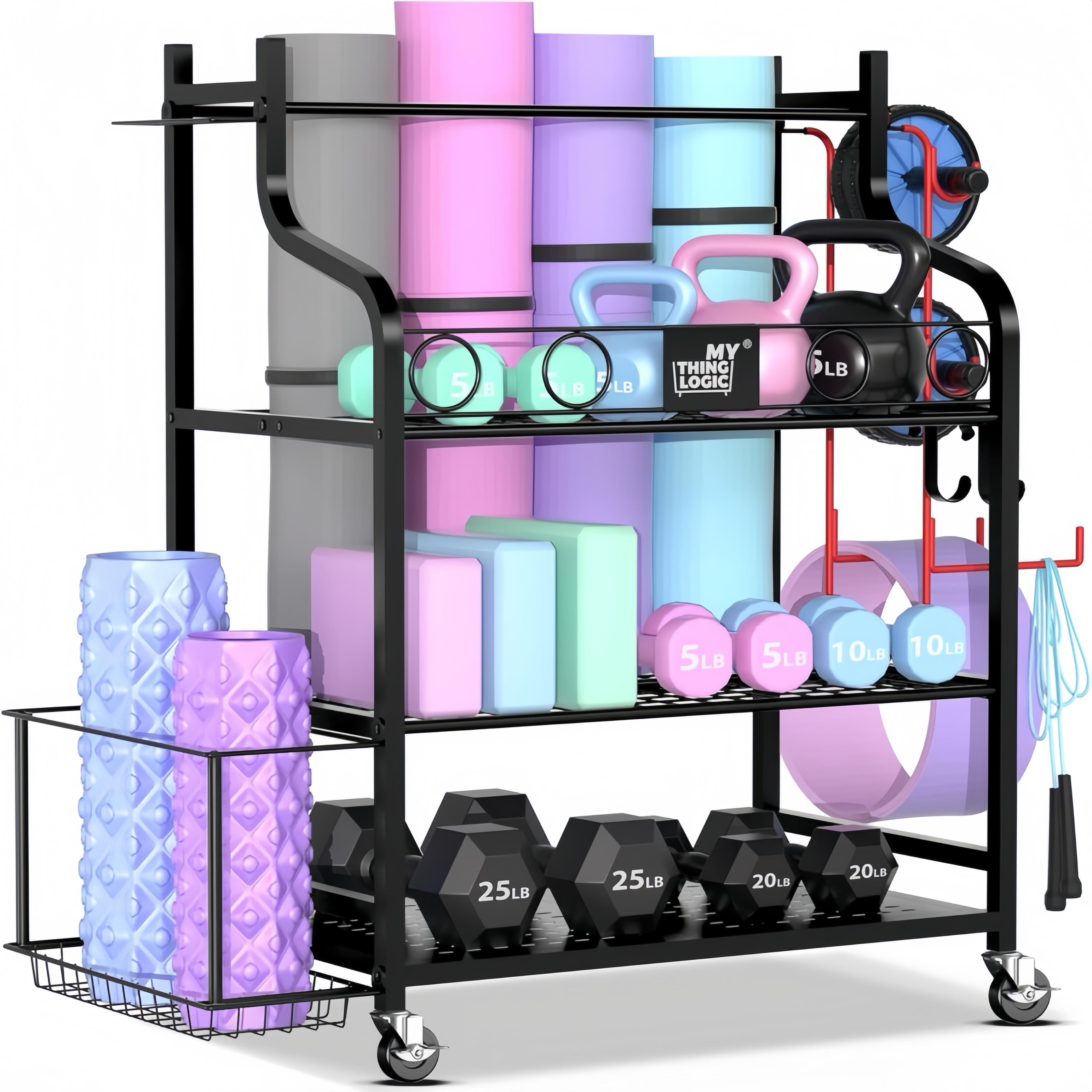 健身器材收纳层架家用瑜伽用品置物架健身房私教器械大容量置物架