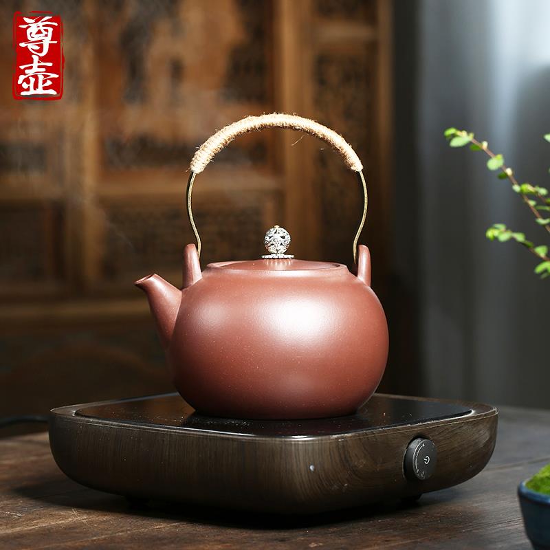 宜兴提梁紫砂壶电陶炉煮茶壶煮水蒸茶器电热烧水茶炉陶瓷茶具套装