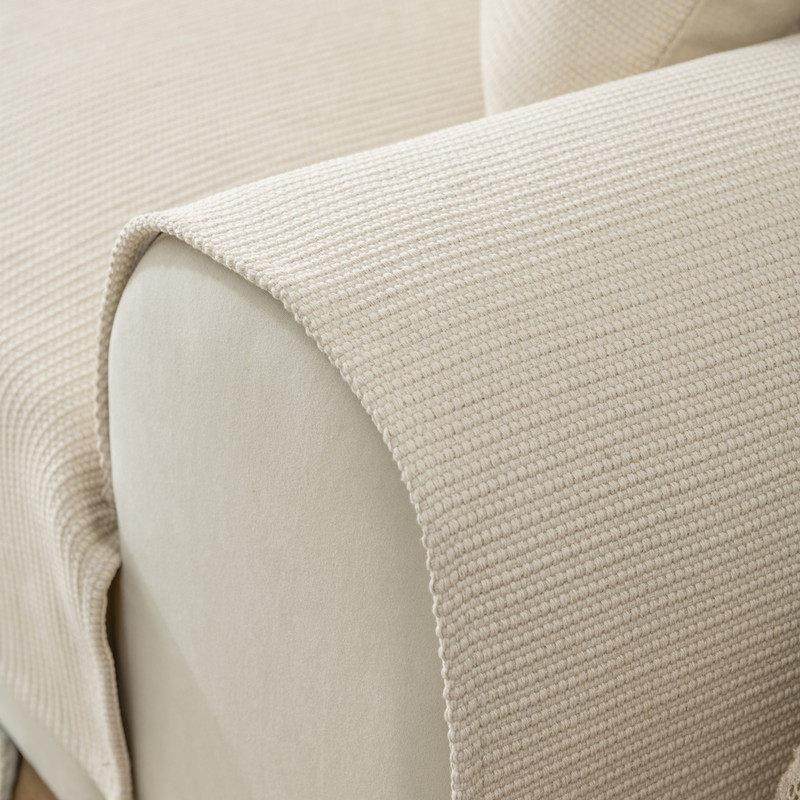 高档棉麻沙发垫四季通用防滑新中式实木坐垫子夏季亚麻靠背巾定制