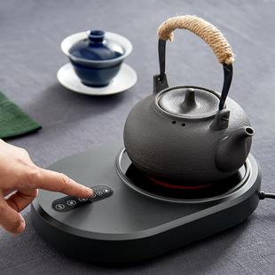家用陶瓷提梁烧水壶粗陶黑釉煮茶壶大容量功夫茶具茶壶电陶炉茶炉