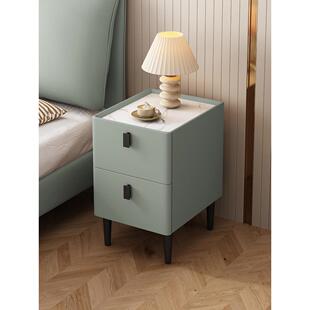 全实木松木岩板床头柜现代简约迷你超窄20cm小型收纳柜加高55cm