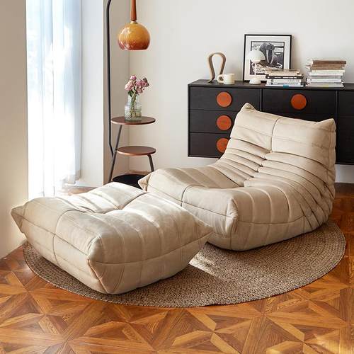 北欧togo毛毛虫懒人沙发网红布艺客厅阳台设计师休闲 单人沙发躺