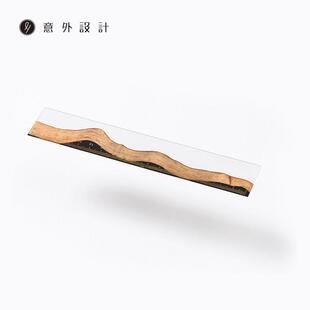 意外设计微山水系列直尺木尺子手工打磨制作紫光檀木实木搭配天然
