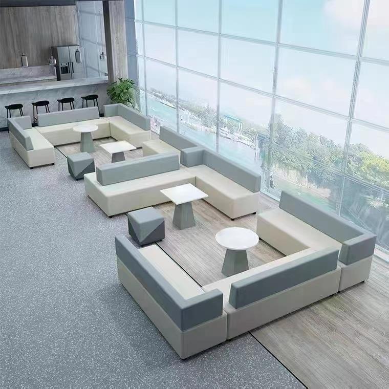 办公沙发商务接待创意科技布简约培训机构前台休闲休息区大厅等候