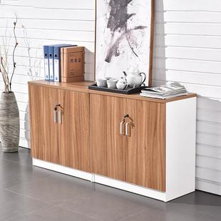 办公室用文件柜矮柜木质资料柜带锁档案小型边柜隔断收纳储物柜