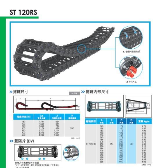 韩国CPS滑轮滑行型拖链ST120RS.300.R500/F-4080L 现货