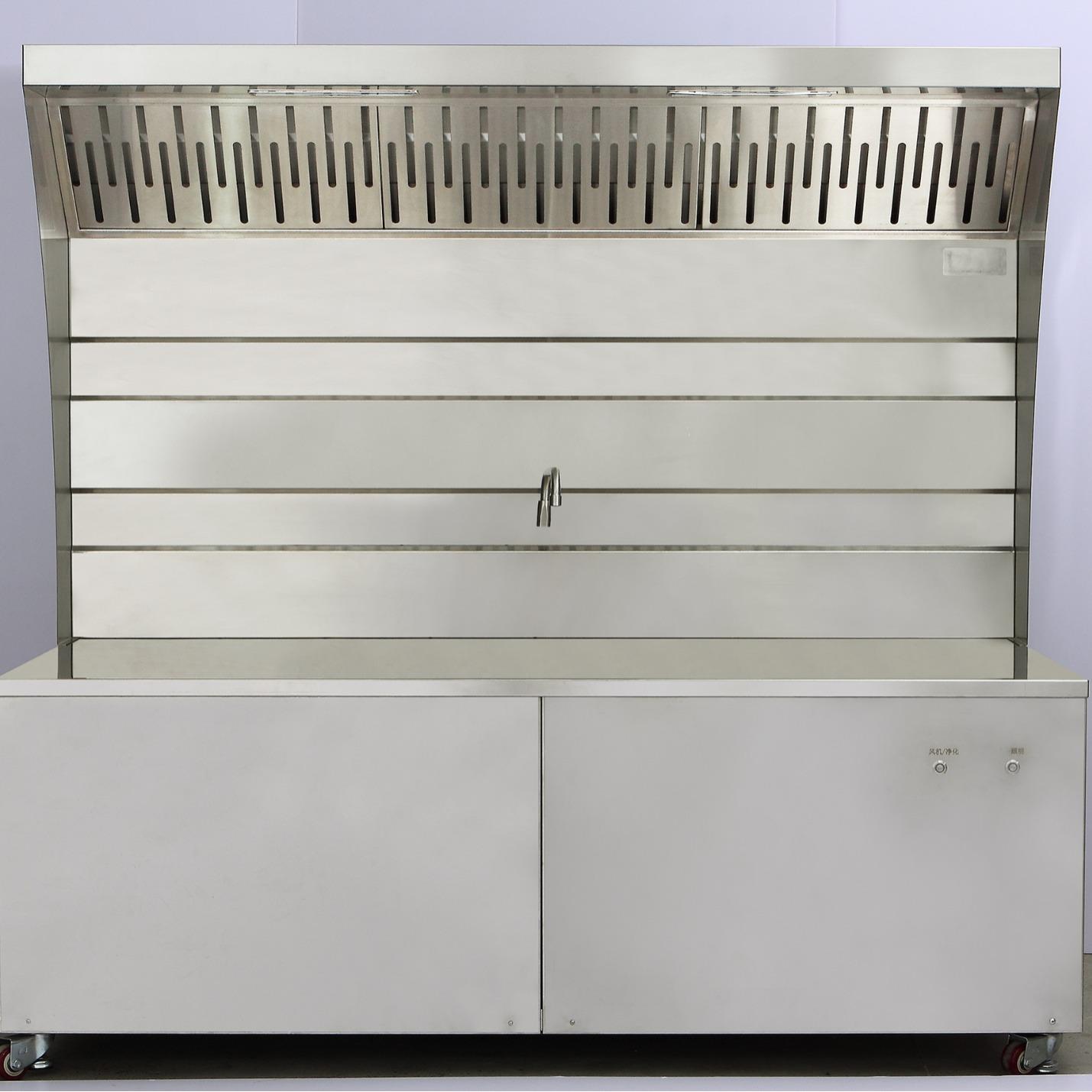 航空铝材电场带自动清洗304不锈钢材质移动厨房抽油烟净化一体机