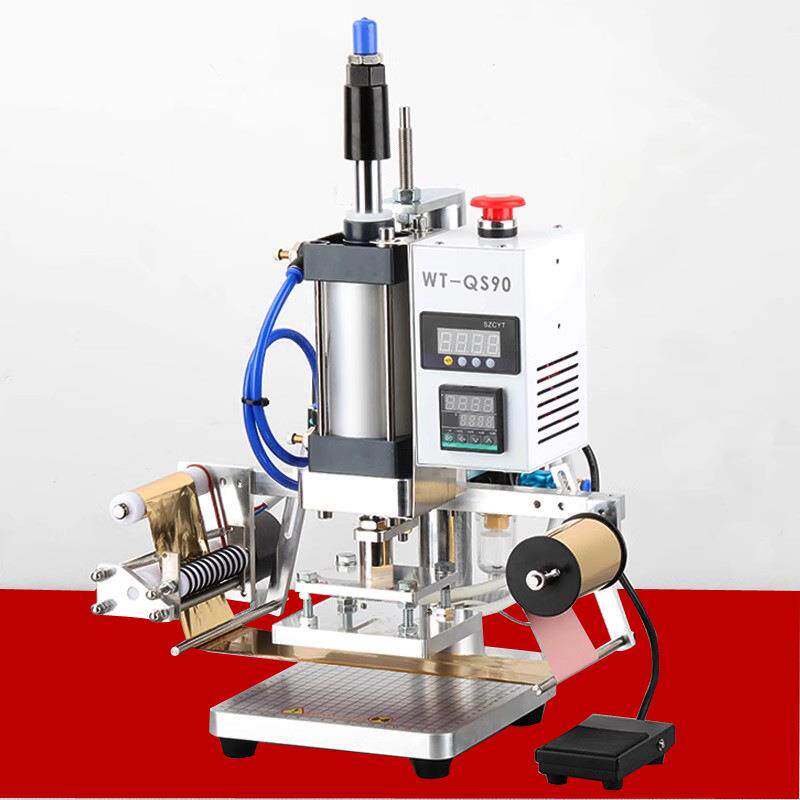 小型气动烫金机台式皮革压痕烙印机纸张包装商标logo压标烫印机