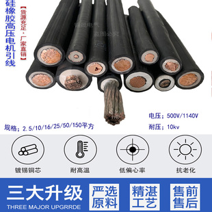 电机引线镀锡全铜绝缘引出线耐压1140v1.5/2.5/10/16平方双层电缆