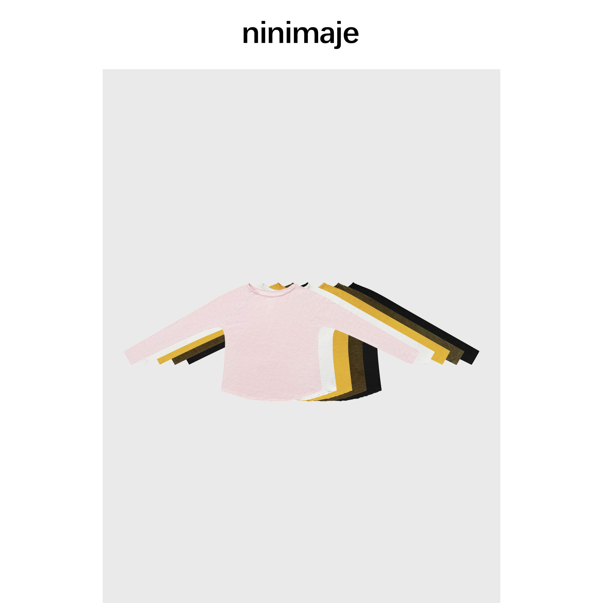 多色针织纯棉长袖t恤女冬季新款