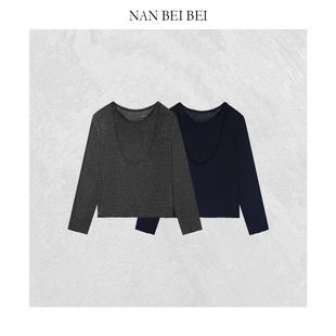 轻薄透气女士针织上衣夏季 裸肤体感防晒衫 慵懒风t恤 南北贝 现货