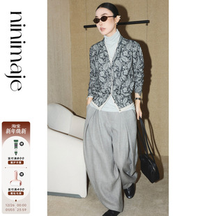 外套小众花纹上衣夹克 复古高级腰果花长袖 南北贝 佩斯利复古开衫