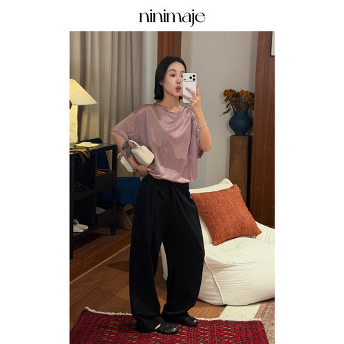 夏季凉感显瘦宽松短袖T恤女