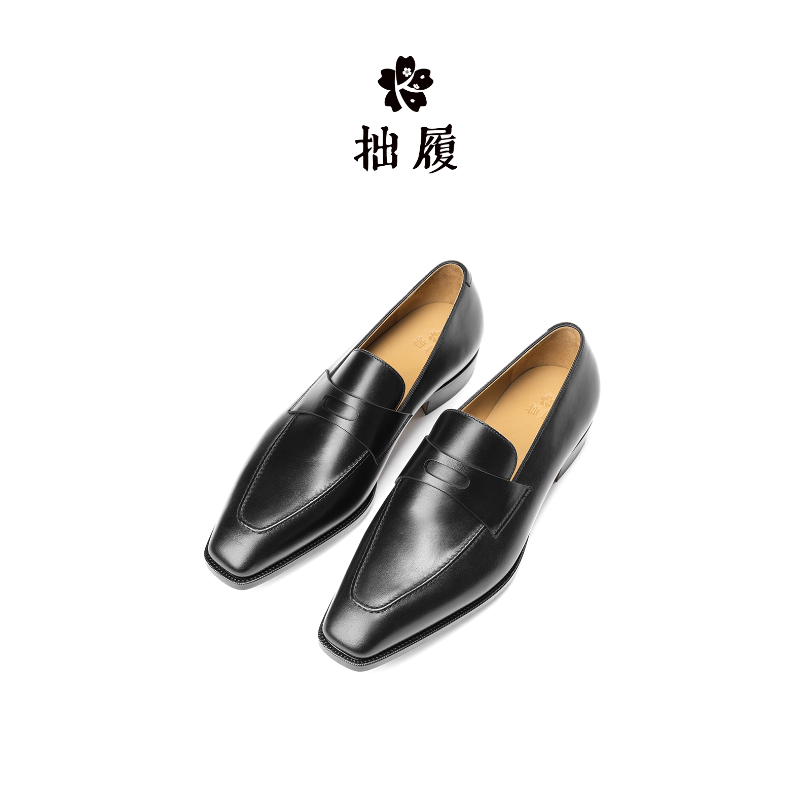 男士正装手工皮鞋一脚蹬乐福鞋图片