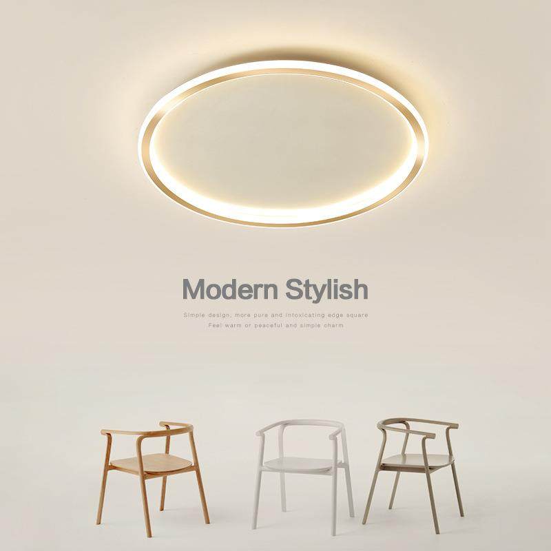 卧室灯简约圆形超薄客厅吸顶灯现代书房灯北欧家用温馨浪漫房间灯