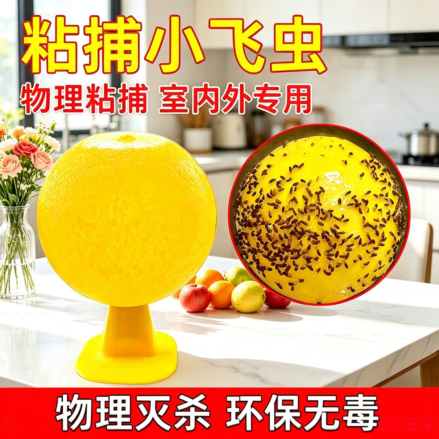 果蝇小黑飞强力诱捕粘蝇球除飞虫