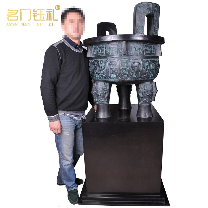 仿古青铜鼎摆件大克鼎三足圆鼎工艺品家居客厅玄关办公室北京发货