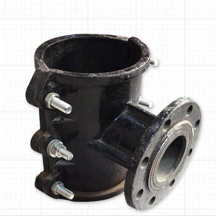 球磨铸铁法兰马鞍三通抢修节DN100 80 150两合分水三通沙眼补漏