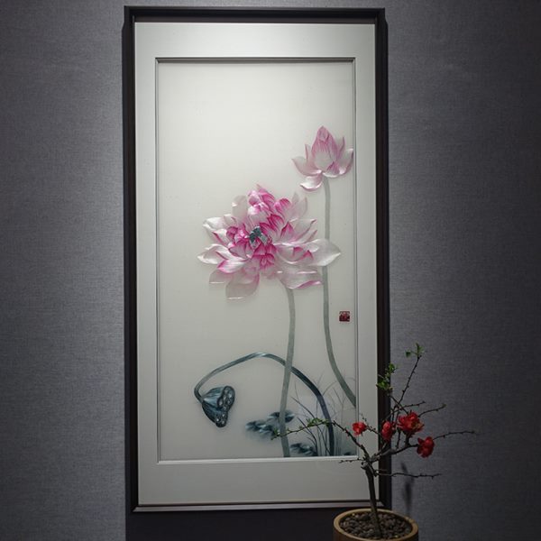 手工绣手工刺绣玄关湘挂画家居装饰定制纯画成品国潮客厅绣湘湘秀图片