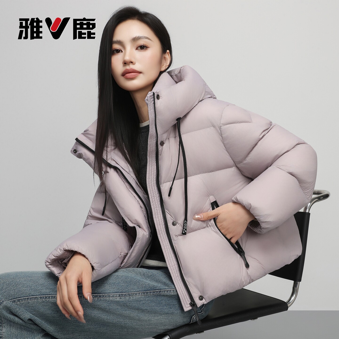 雅鹿短款泡芙羽绒服女2026年冬季新款多巴胺女士上衣保暖加厚外套