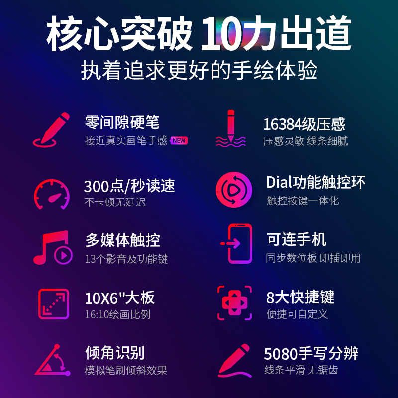 高漫M8数位板可连手机手绘板绘画板写字手写板电子绘图板电脑画板图片