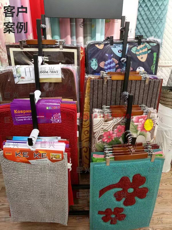 单双面地毯样品展示架汽车脚垫货架地垫毛毯挂架子陈列架厂家包邮