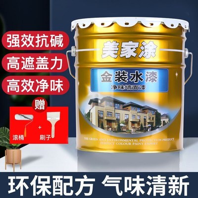 墙面漆刷墙涂料室内自刷乳胶漆水泥墙灰色墙漆刷白净味水性金装