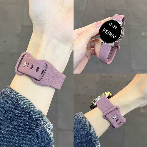 适用于vivowatch5/3手表表带液态硅胶猫爪纹腕带VIVOWatch3智能运动iQOOwatch男女高级感替换带柔软透气表链