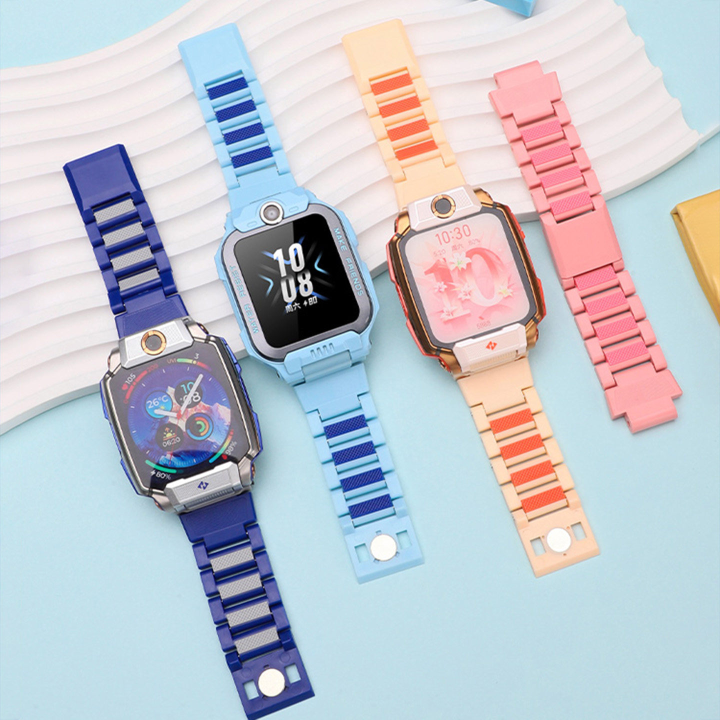 适用于小天才电话手表表带Z6pro/Z10/Z8a/Z9/Z11Q3A磁吸闪扣z7s/Z5/q3/u5巅峰版儿童腕带Q1A/D2/Q1R替换表链