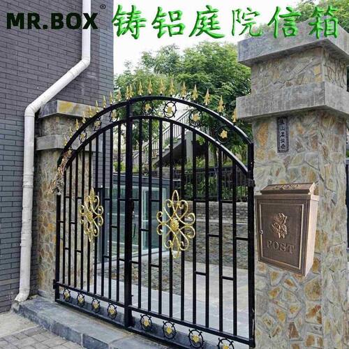 新款铝材别墅信报箱欧式庭院邮箱室外防雨防锈大内部空间文件信封