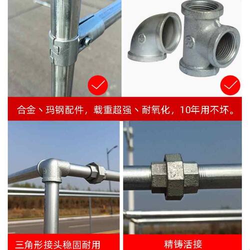 加粗服装店展示架落地式带轮水管衣架可移动挂衣杆铁艺复古龙门架