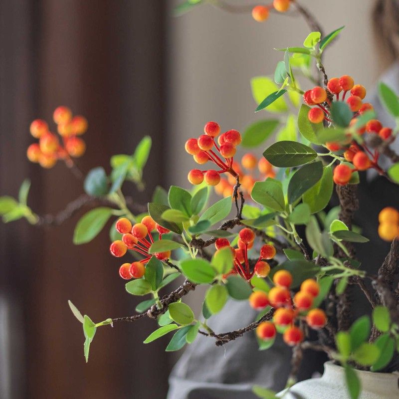 假花仿真花摆设海棠果树枝干花花束客厅餐桌装饰花卉高档场景布置图片