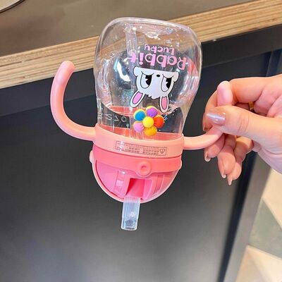 婴儿学饮杯宝宝水杯奶瓶宝宝防漏水瓶儿童吸管杯带重力球饮水杯子