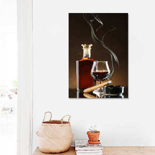 酒吧装饰画洋酒威士忌挂画现代简约KTV包厢壁画无框画创意个性画