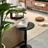 法式 实木边几沙发角几阳台客厅小茶几床头柜移动简约咖啡小圆桌子