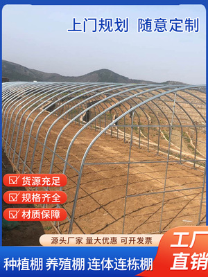 大棚骨架钢管温室定制养殖大棚蔬菜大棚连体连栋种植棚热镀锌全套