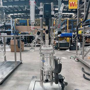 新双层玻璃反应釜5L高硼硅玻璃仪器夹套搅拌反应釜各种规格