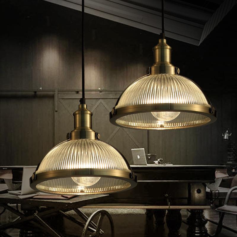 美式复古发廊理发美发店吊灯厨房酒吧餐厅火锅店玻璃灯罩吊灯loft