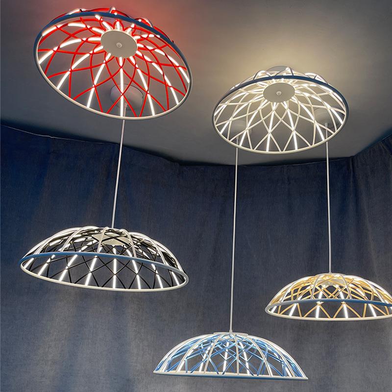 意大利烟花吊灯设计师款艺术客厅灯现代简约网格彩色编织餐厅灯具