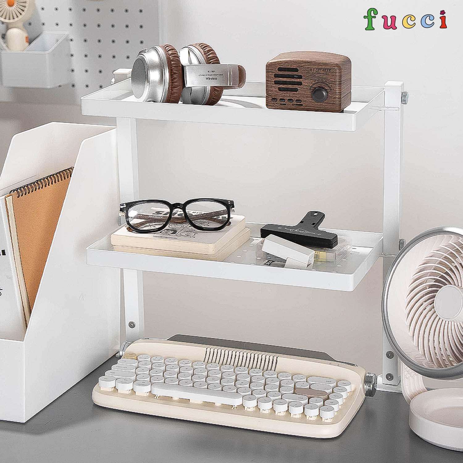 办公室桌面置物架宿舍卧室书桌铁艺收纳架双层免钉杯架书架洞洞板