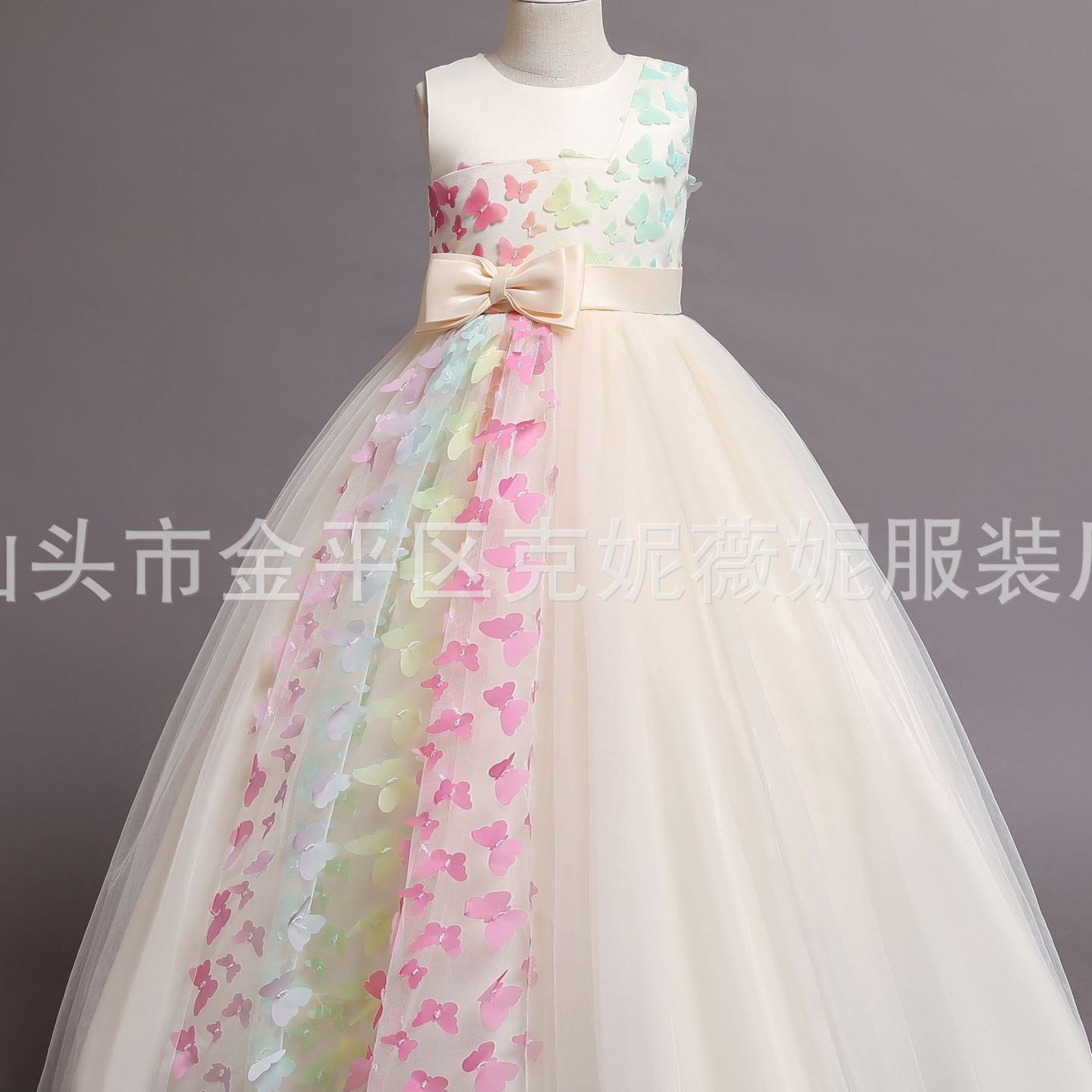 儿童晚礼服女童公主裙高腰无袖主持人钢琴演出服公主风