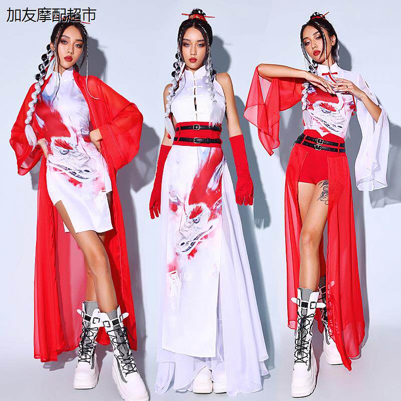 女团打歌服中国风舞旗袍