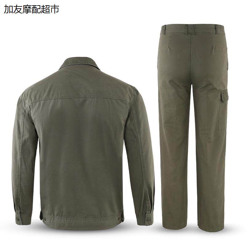 夏季长袖工作服套装男工人薄款纯棉厂服耐磨工装劳保服男装定制