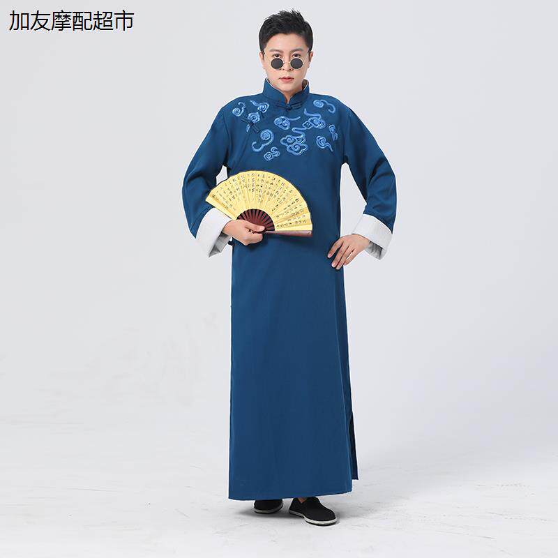 相声服刺绣祥云中式大褂