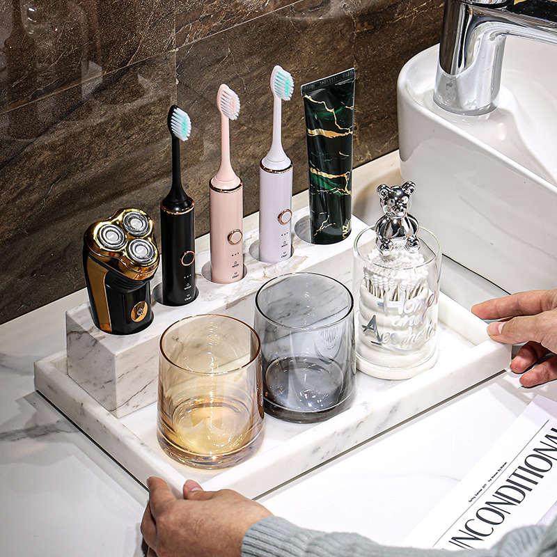 大理石牙刷置物架高级感轻奢漱口杯卫生间收纳牙具座浴室洗漱套装,家庭/个人清洁工具,牙刷架/牙具座,淘宝优惠券,粉丝福利购,淘宝优惠卷