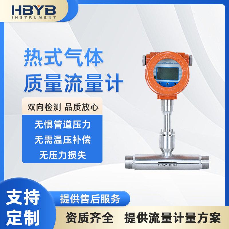 高精度热式气体质量流量计插入式管道式压缩空气氧气氮气天然气