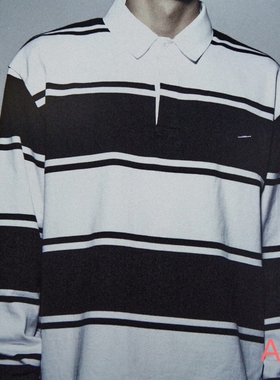 自主联名 25ss  Stripe刺绣条纹翻领短袖POLO衫男女同款